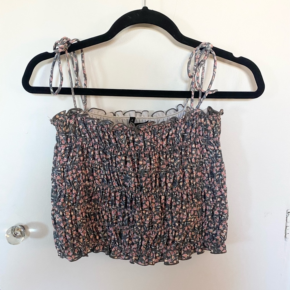 UO Smocked Floral Tanktop